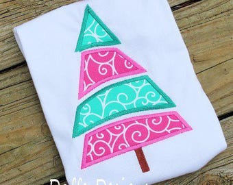 Whimsy Stacked Tree Applique machine embroidery design, machine applique, christmas embroidery, christmas applique, tree applique