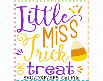 Little Miss Trick o Treat SVG Cutting File, otoño svg, little miss svg, princess svg, fall svg, lil miss trick or treat svg, halloween svg