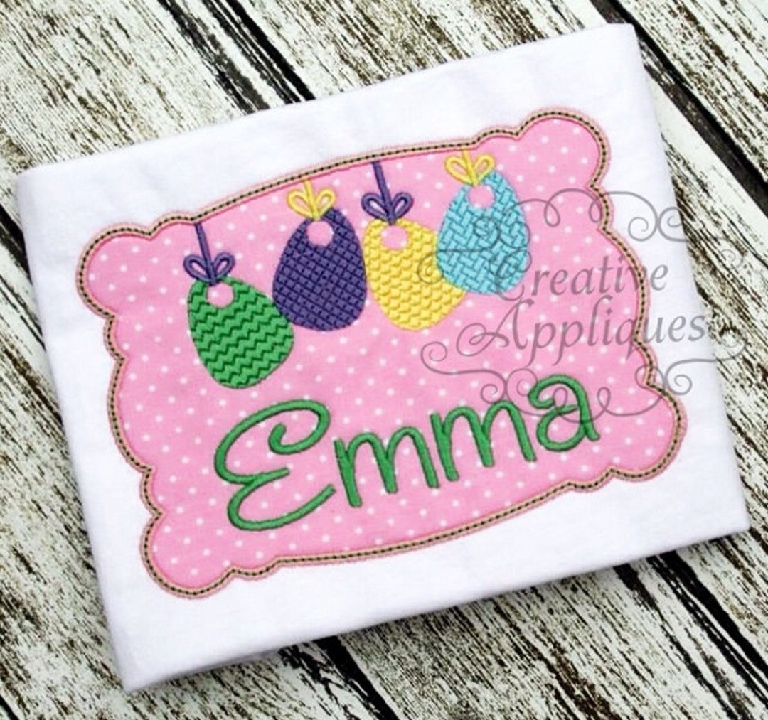 Easter Egg Frame Patch Digital Machine Embroidery Applique Design 4 ...