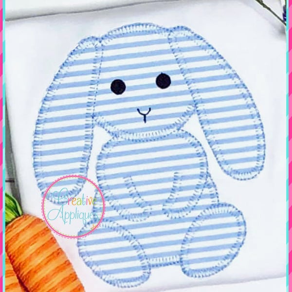 Blanket Stitch Floppy Eared Bunny Rabbit Digital Machine Embroidery Applique Design 5 SIZE rabbit applique embroidery, bunny applique