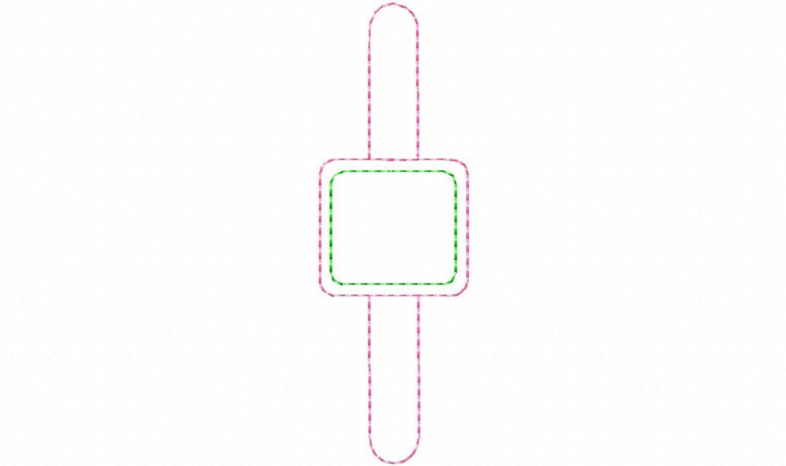 Double Tab Design Square Double Snap Tab in the Hoop Design, Machine Embroidery Design ...