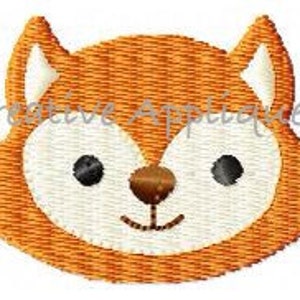 Fox Miniature Fill Stitch Digital Machine Embroidery Design 5 Size, fox embroidery, mini fill stitch fox, miniature fox, fox face embroidery