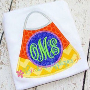 Monogram Candy Corn Halloween Digital Machine Embroidery Applique Design 4 Sizes, candy corn applique, monogram applique, halloween candy