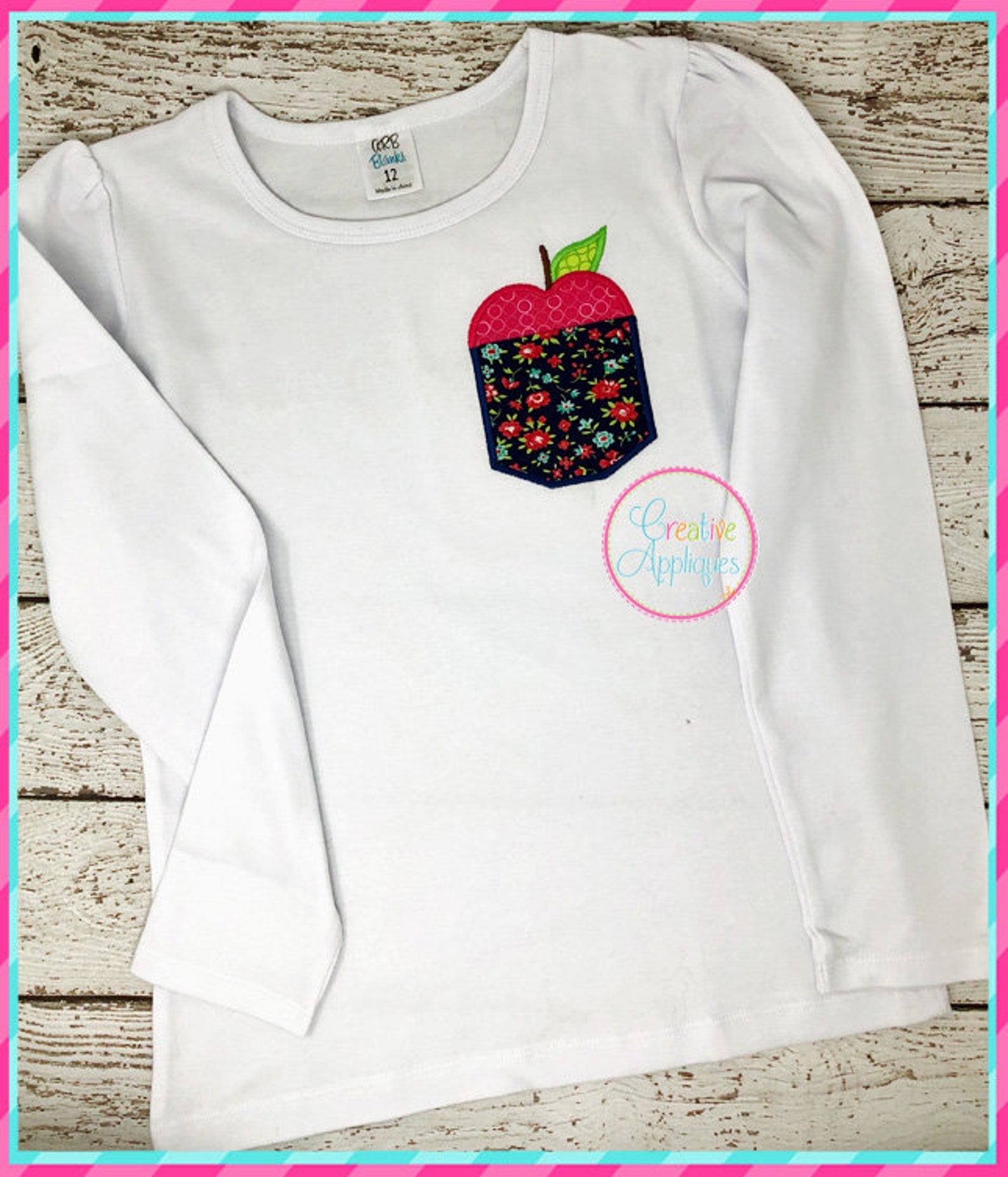 Apple Pocket Applique Short Set main image 1
