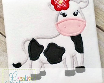La vaca Gril Digital máquina bordado apliques diseño 4 tamaños, vaca apliques, bordado de vaca, Toro apliques, apliques de granja, apliques de granero
