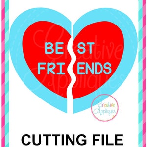 EXCLUSIEVE SVG eps, DXF beste vrienden Split harten bff svg, beste vrienden svg, beste vriend gesneden bestand, harten gesneden harten svg-bestand