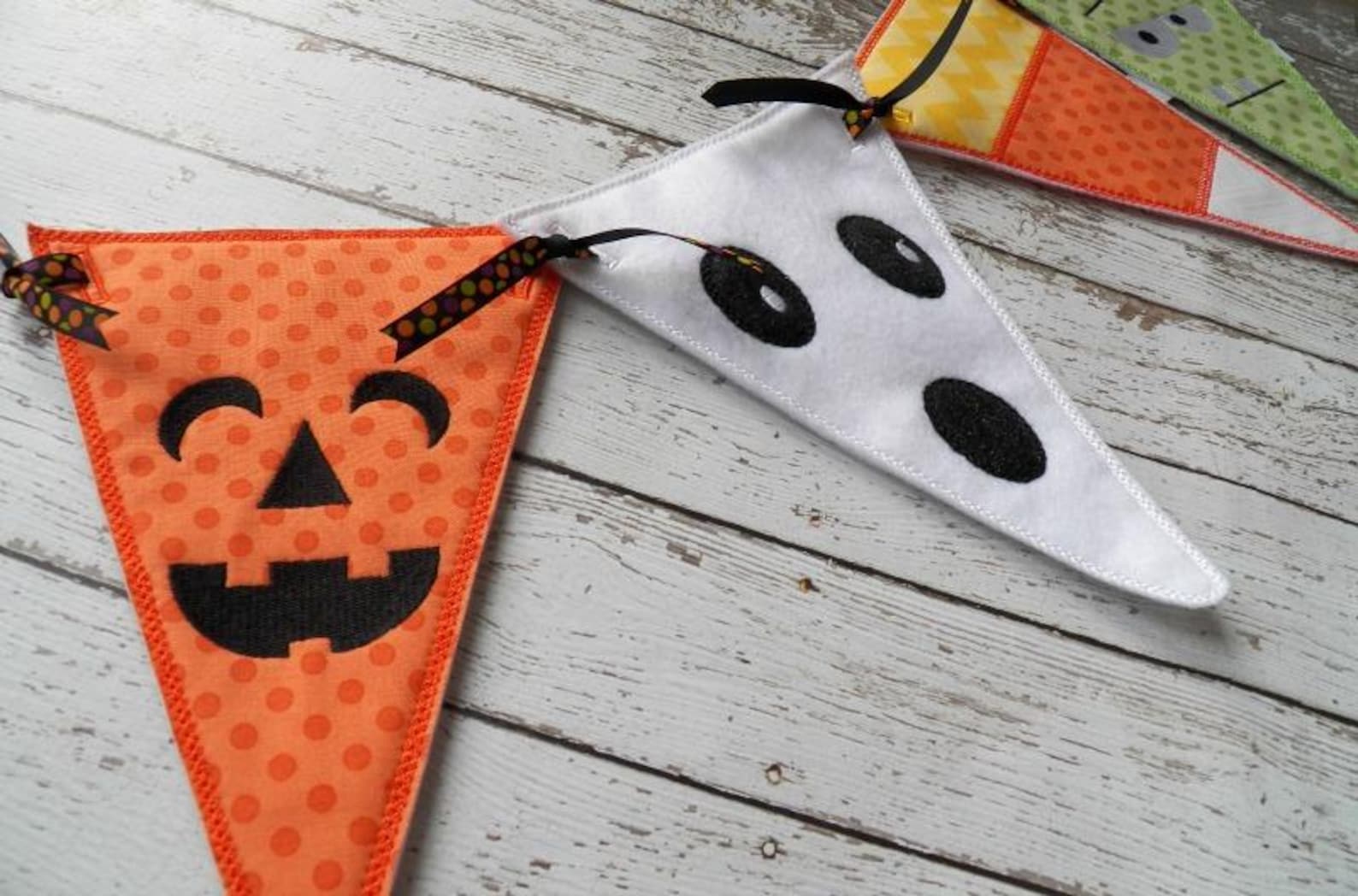 Halloween Pennants in the Hoop Design, Machine Embroidery, Embroidery ...