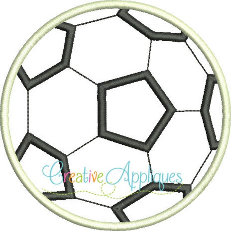 Soccer Ball Machine Embroidery Applique Design 4 Sizes Etsy