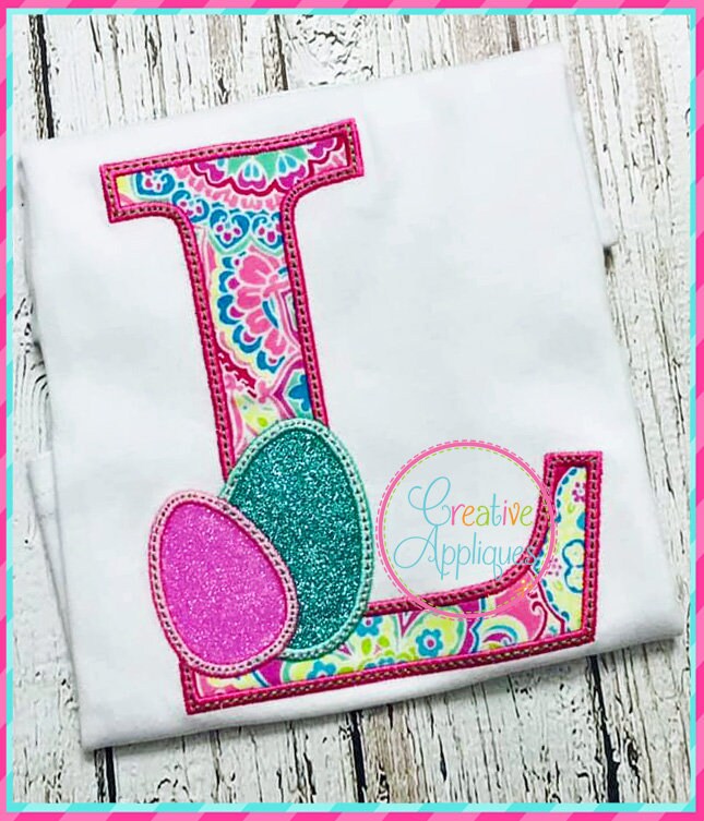 Easter Egg Alphabet Applique Machine Embroidery Design 4 Sizes, Letter ...