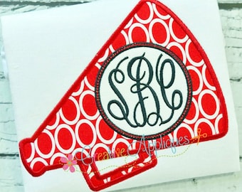 Megaphone Monogram Digital Machine Embroidery Applique Design 4 Sizes Master Circle