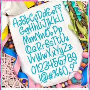 9 SIZES!!! Relationship Embroidery Alphabet Font Digital Machine Embroidery, A thru Z, numbers, punctuation symbols, includes BX format