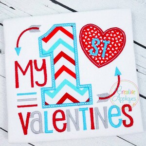 My 1st First Valentine's Digital Machine Embroidery Applique Design 4 Sizes, 1st valentine's day applique, 1st valentines day embroidery