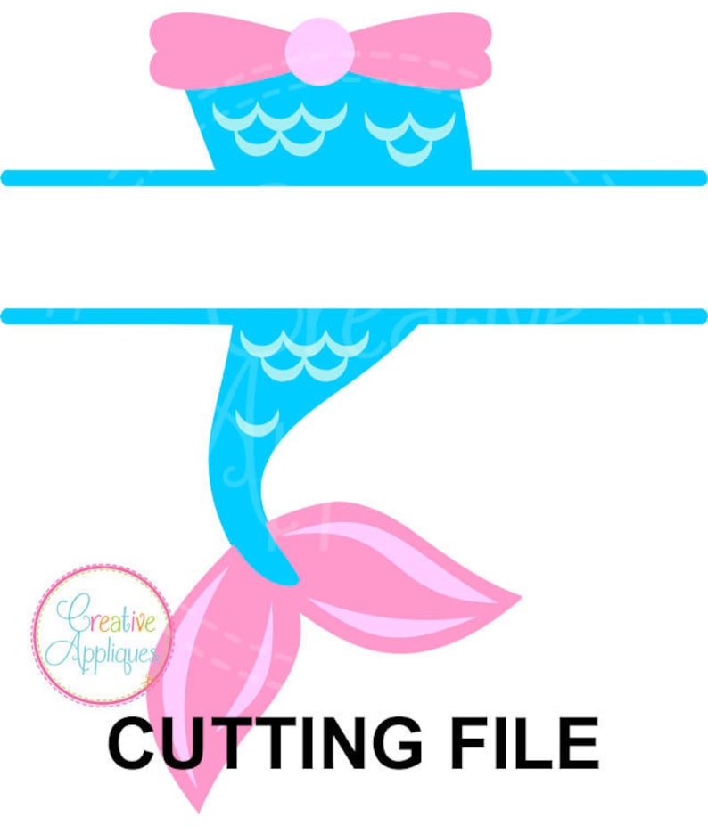 Download Mermaid Tail Monogram Frame SVG eps DXF Cutting File ...