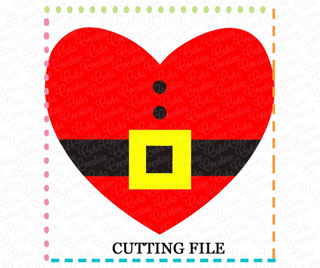 EXCLUSIVE SVG Santa Heart Cutting File, Santa Cut File, Christmas Svg ...