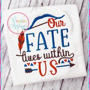 Our Fate Lives Within Us Princess Digital Machine Embroidery Design 4 Sizes, princess saying, brave princess, merida