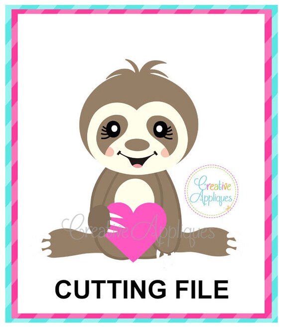 Download Free Girl Valentine Sloth Svg Cutting File Sloth Svg Sloth Cut Etsy SVG Cut Files