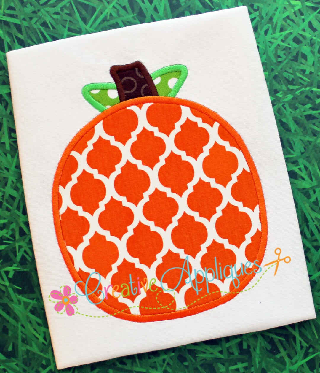 Machine Applique Fall Pumpkin Digital Machine Embroidery Applique Design 4 Sizes, Pumpkin ...