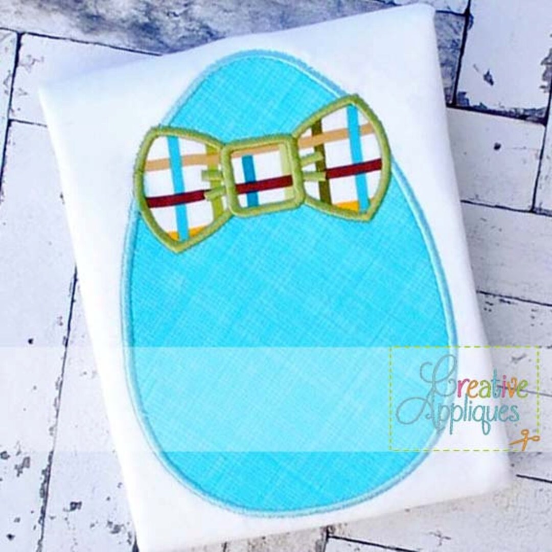 5 SIZES Easter Egg Bow Tie Bowtie Applique Machine Embroidery Design 5 ...