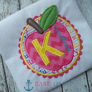 Kindergarten Apple Patch Applique Design, machine embroidery, applique embroidery, applique design, apple applique, apple embroidery,