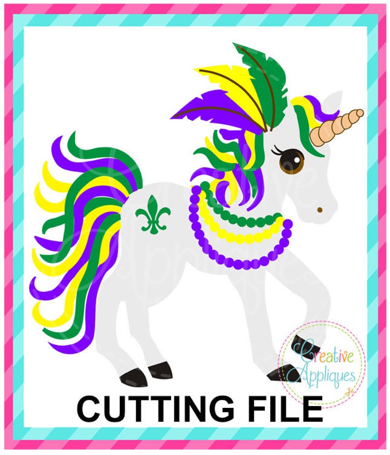 Unicorn Mardi Gras SVG Cutting File Unicorn Cut File Unicorn - Etsy