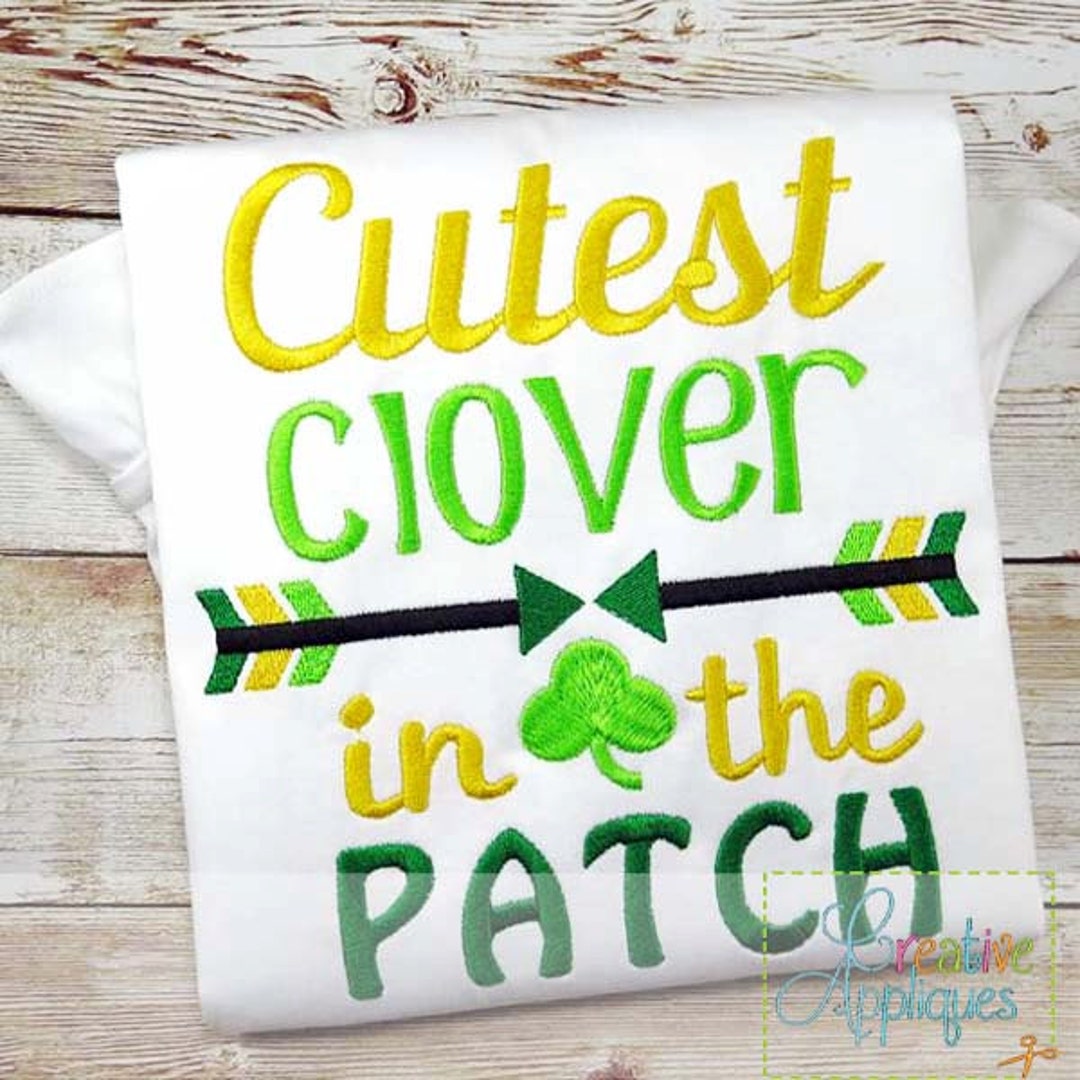 Cutest Clover in the Patch Shamrock St Patrick's Day Digital Machine ...