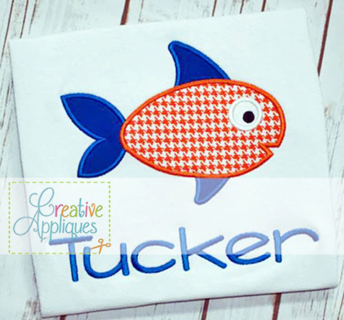 Fish Digital Machine Embroidery Applique Design 4 Sizes, Fish Applique ...