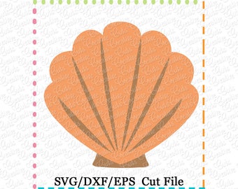 Clam shell SVG eps  DXF Cutting File, shell svg, shell cut file, beach cutting file, beach svg, shells frame svg