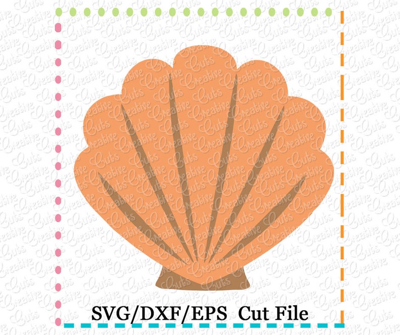 Clam Shell SVG Eps DXF Cutting File, Shell Svg, Shell Cut File, Beach ...