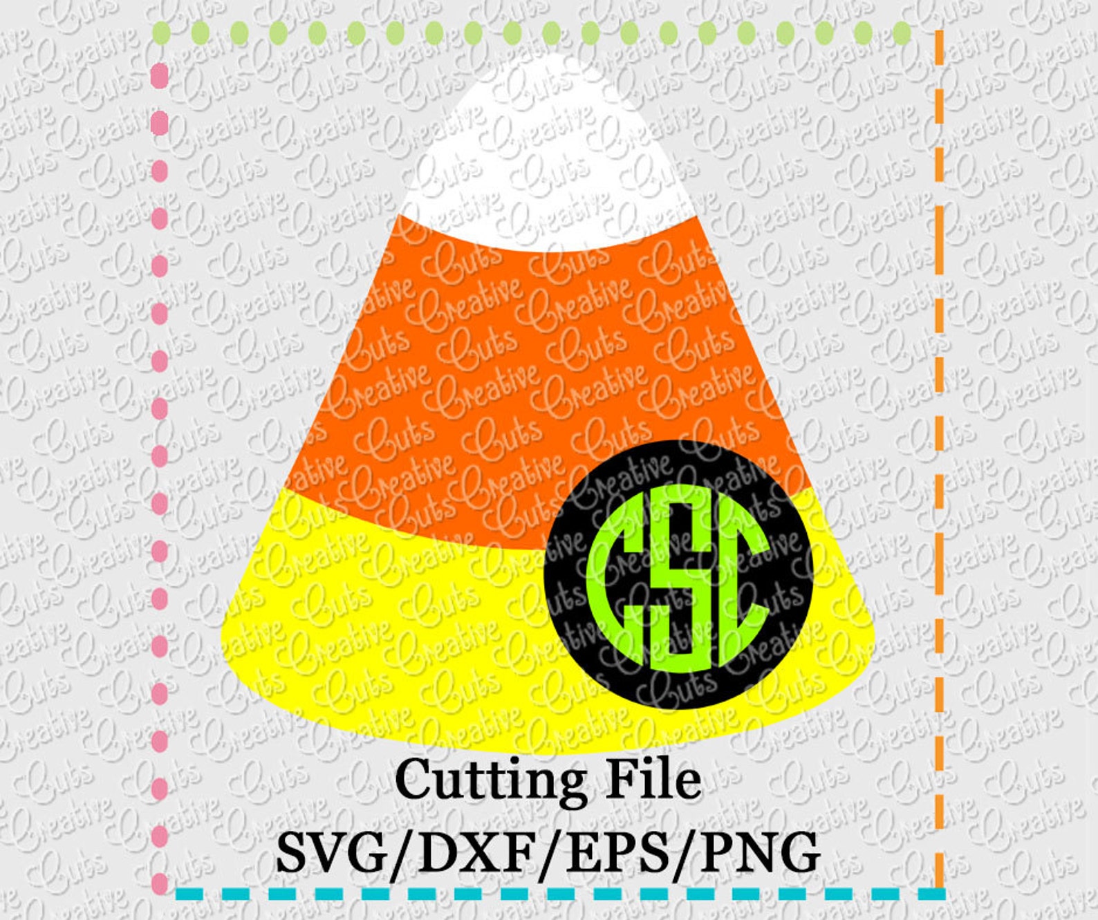 SVG EPS DXF Cutting File Candy Corn Monogram Svg, Candy Corn Svg ...