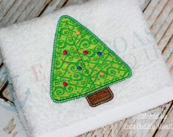 Stitched Tree Applique machine embroidery design, machine applique, christmas embroidery, christmas applique, tree applique