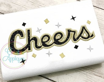Prost Neujahr Stickerei, Neujahr Applique, Happy New Year digitale Maschine Stickerei 3 Baugrößen, Silvester Stickerei