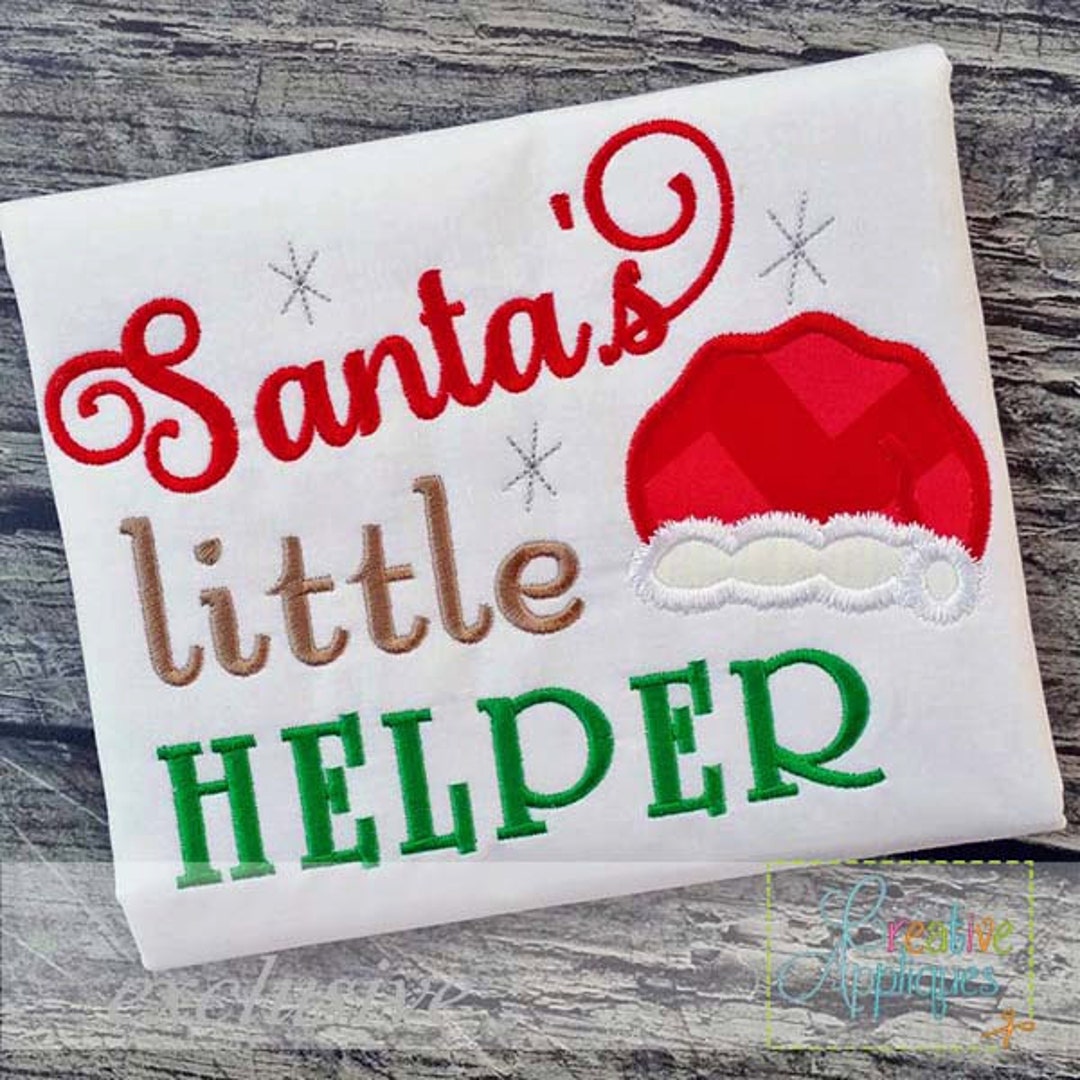 Santa's Little Helper Digital Machine Embroidery Design 4 Sizes, Santas ...