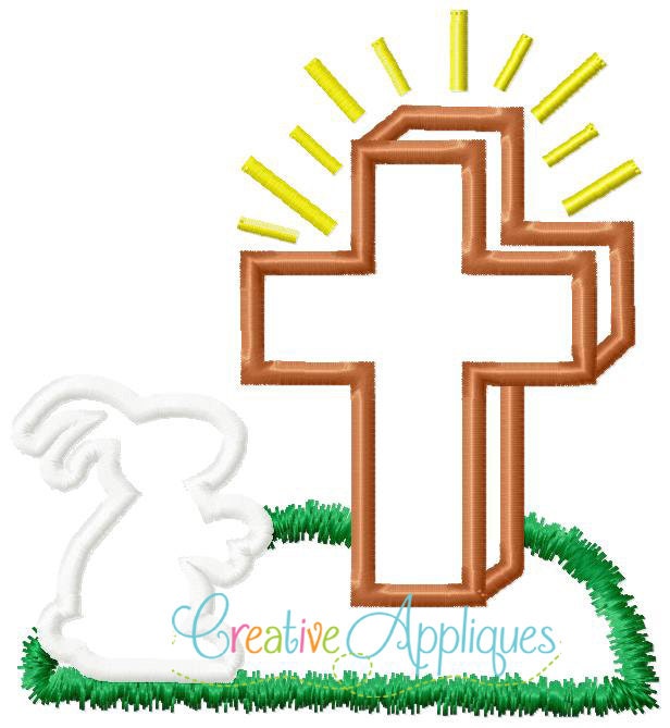 Easter Rabbit Cross Rabbit Cross Easter Machine Embroidery Applique Design 4 Sizes - Etsy