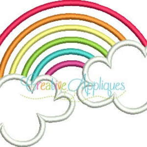 Rainbow Clouds Digital Machine Embroidery Applique Design 5 SIZES ...