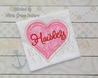 Stitched Heart Applique Design, machine embroidery design, valentine applique design, heart applique, heart embroidery