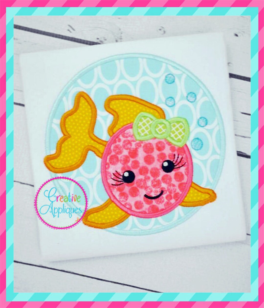 Fish Digital Machine Embroidery Applique Design 4 Sizes, Fish Applique ...