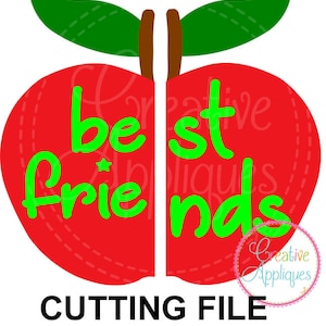 EXCLUSIEVE SVG eps, DXF beste vrienden Split Apple bff svg, beste vrienden svg, beste vriend gesneden bestand, apple gesneden appel svg-bestand