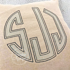 LARGE 4 Sizes Natural Circle Floss Embroidery Monogram Alphabet Font+2 frames Digital Machine Embroidery Design, bean stitch embroidery font