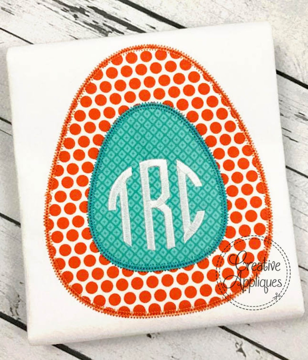 Easter Egg Vintage Stitch Monogram Digital Machine Embroidery Applique ...