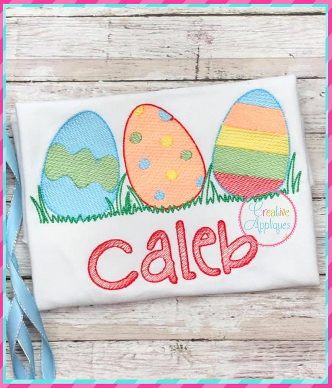 Sketch Stitch Easter Eggs Digital Machine Embroidery Design 5 Sizes ...