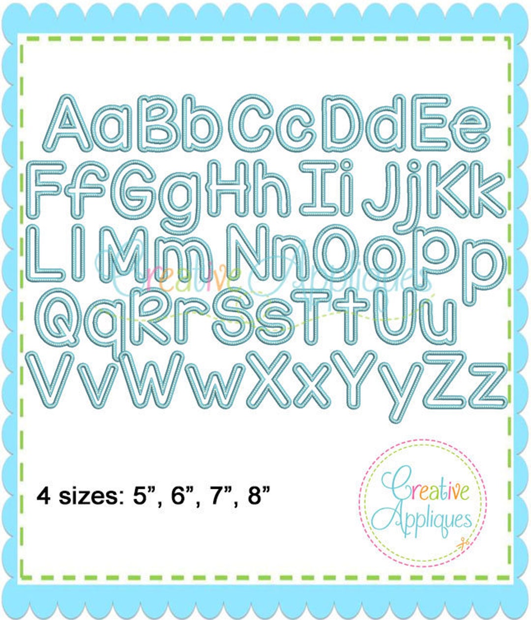 LARGE Applique Alphabet Letters A Thru Z Uppercase Lower Case Corner of