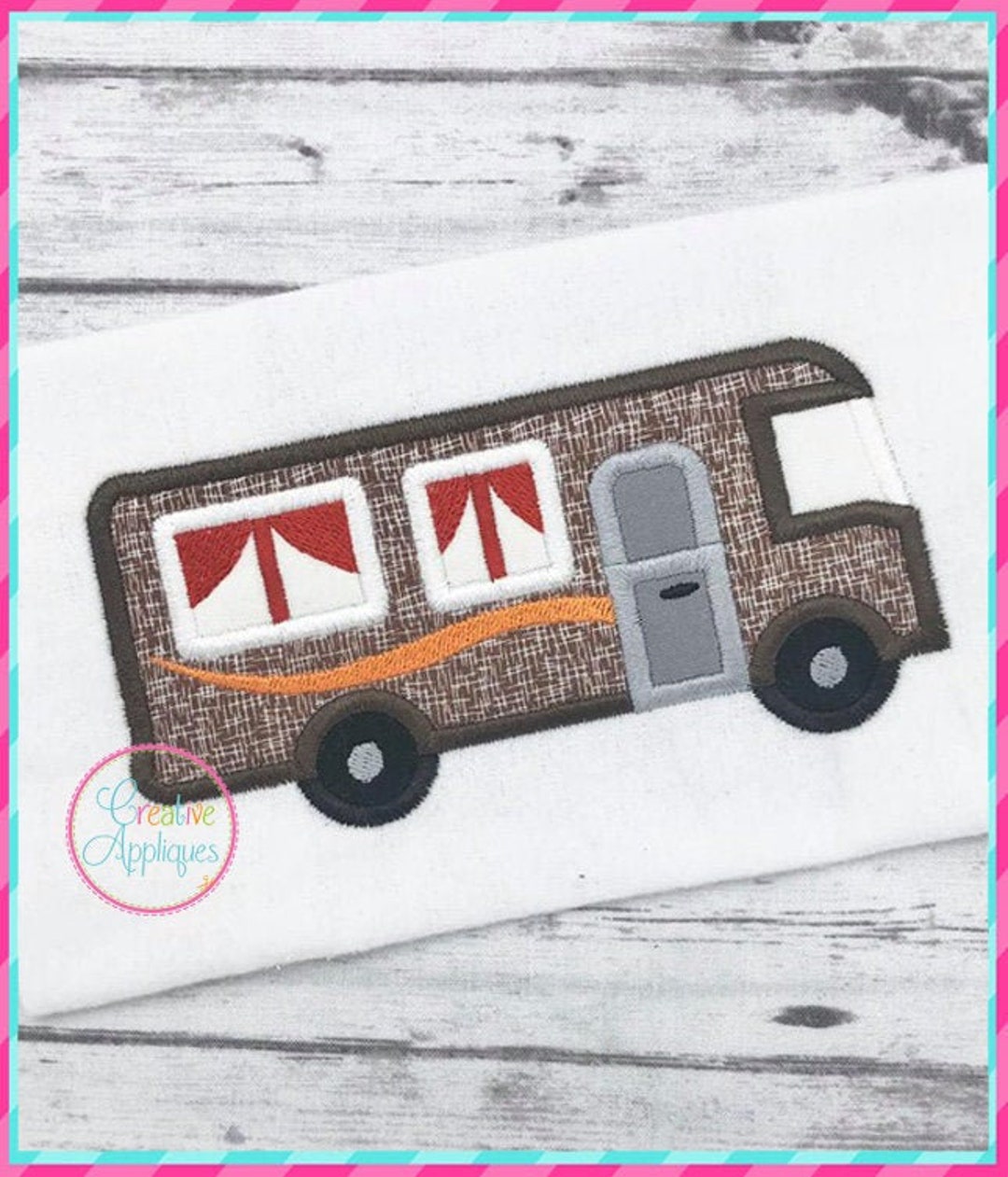4 Sizes Motorhome Digital Machine Embroidery Design, Motorhome