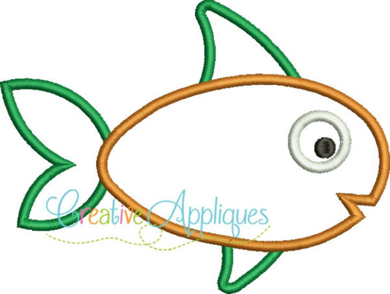 Fish Digital Machine Embroidery Applique Design 4 Sizes, Fish Applique ...