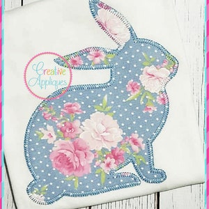 Zierstich Silhouette Ostern Hase Kaninchen Maschine Stickerei Applikation Design 4 Größen, Kaninchen-Applikationen, Hase Applikationen, Kaninchen Stickerei