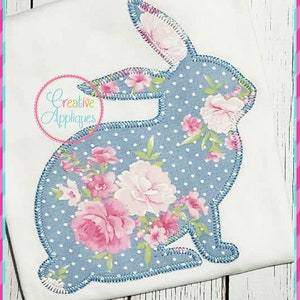 Blanket Stitch Silhouette Easter Bunny Rabbit Machine Embroidery Applique Design 4 SIZES, rabbit applique, bunny applique, rabbit embroidery