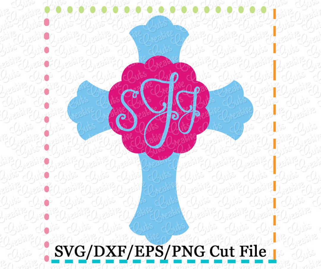 Monogram Cross SVG Cutting File, Easter Svg, Easter Cut File, Cross Cut ...