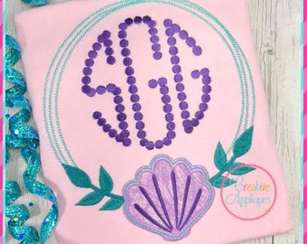 Beach Monogram Frame Digital Machine Embroidery Design 5 Sizes, monogram embroidery frame, beach frame embroidery