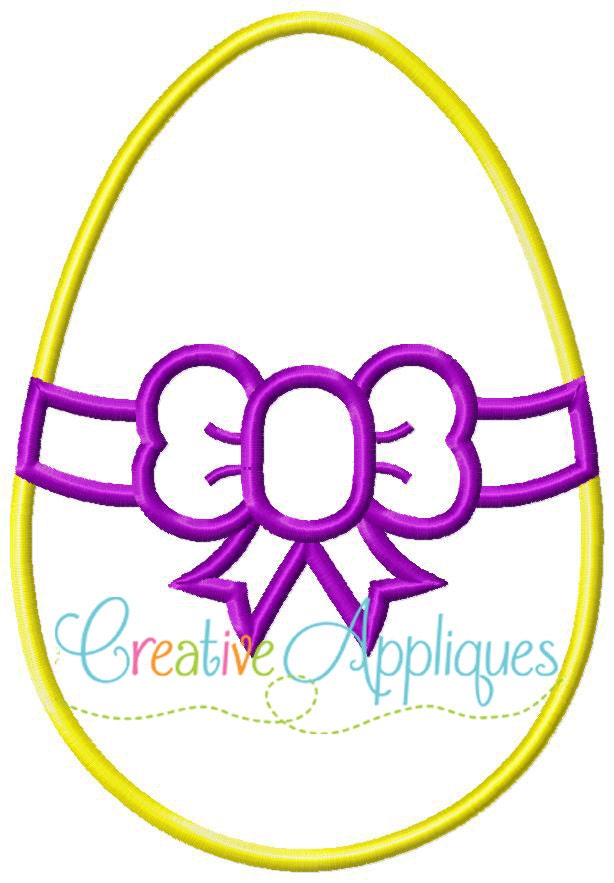 Easter Egg Bow Applique Machine Embroidery Design 4 Sizes - Etsy