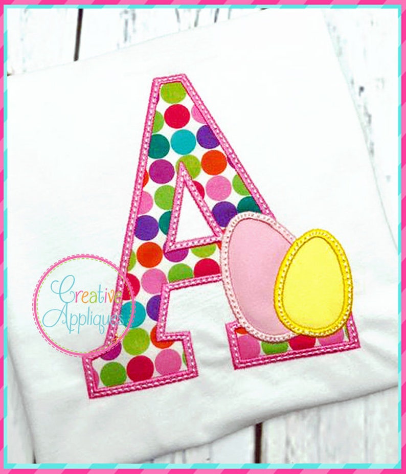 Easter Egg Alphabet Applique Machine Embroidery Design 4 Sizes, Letter ...