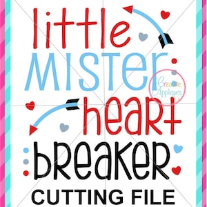 EXKLUSIVE kleine Mister Heartbreaker Svg schneiden Herzensbrecher schneiden Valentinstag schneiden Datei, Datei, kleine Herr Datei